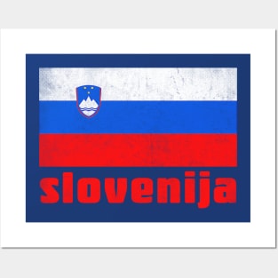 Slovenija / Slovenian  Faded Style Flag Design Posters and Art